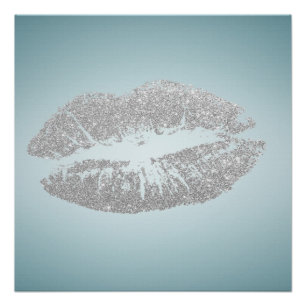 Póster Beso adorable, labios, artista del maquillaje