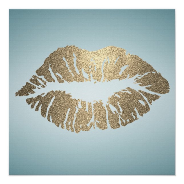 Póster Beso adorable, labios, artista del maquillaje (Anverso)