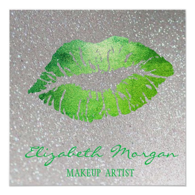 Póster Beso adorable, labios, maquillador (Anverso)