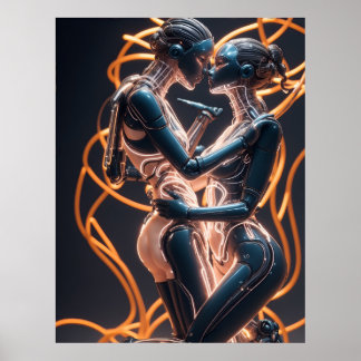 Póster beso apasionado