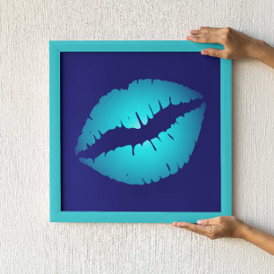 Póster Beso Azul Fresco