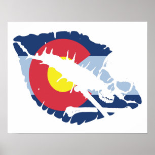 Póster beso colorado