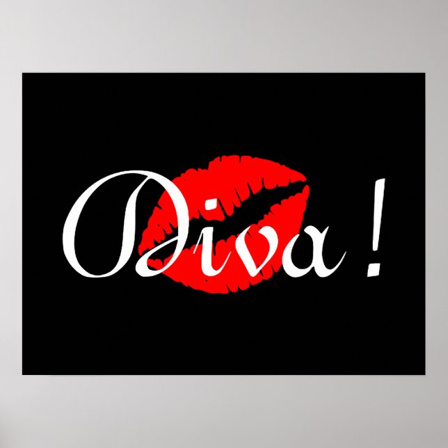 Póster Beso de Diva Rojo (Frente)
