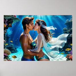 Póster Beso de los Amantes Submarinos