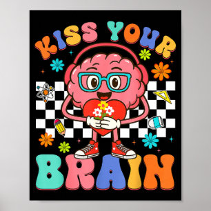 Póster Beso de San Valentín Tu Cerebro Estudiante Profeso