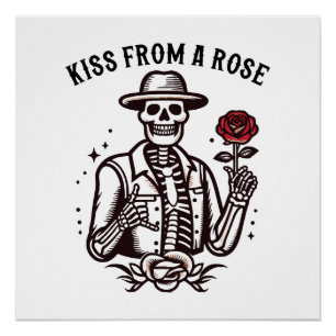 Póster Beso de una rosa