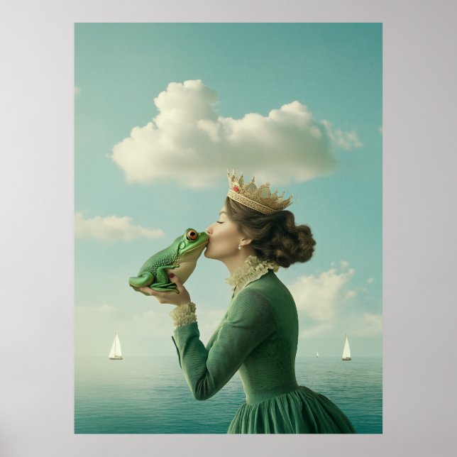 Póster Beso del príncipe de la rana (Frente)