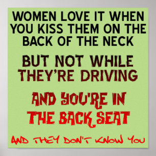 Póster Beso en el cuello gracioso Rótulo Poster