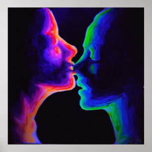 Póster Beso en la luz ultravioleta