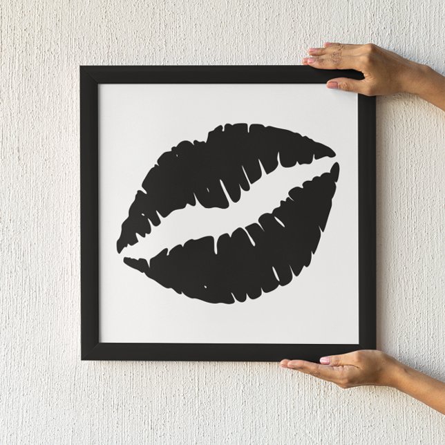 Póster Besos con Labial Blanco y Negro (Subido por el creador)