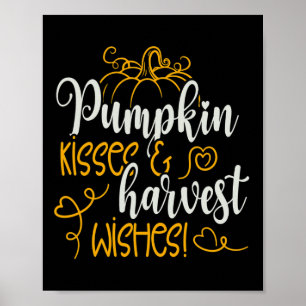 Póster Besos De Calabaza De Otoño Y Deseos De La Cosecha
