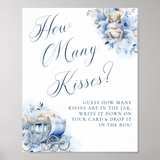 Póster Besos de ducha azul de un pequeño príncipe real (Frente)