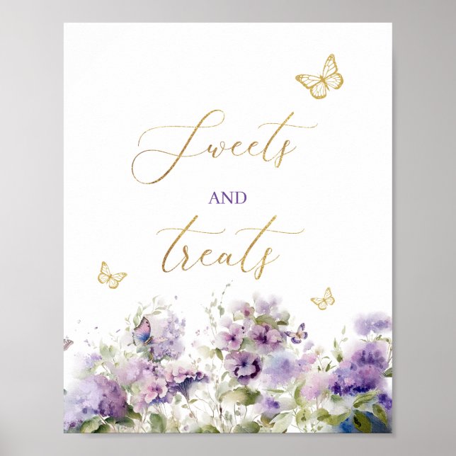 Póster Besos de mariposa dulces dulces tratan flores Baby (Frente)