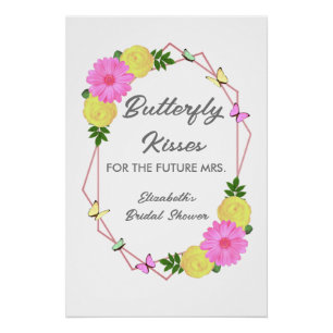 Póster Besos De Mariposa Para El Futuro Sra. Bridal Showe