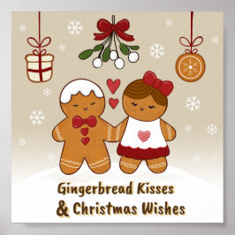 Póster Besos de pan de jengibre y deseos de Navidades - I