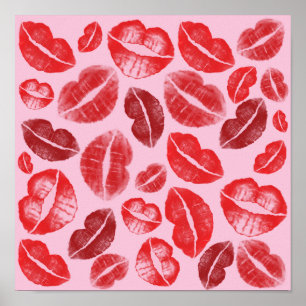 Póster Besos del lápiz labial