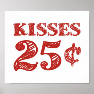Póster Besos el día de San Valentín de 25 centavos
