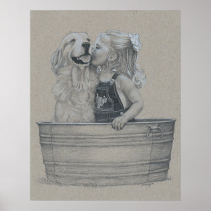 Póster Besos en una bañera