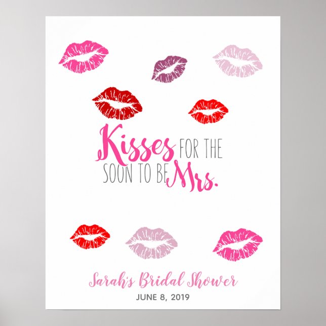Póster besos para pronto ser un regalo del juego de la du (Frente)