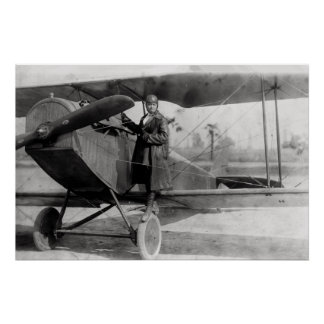 Póster Bessie Coleman y su avión, 1922