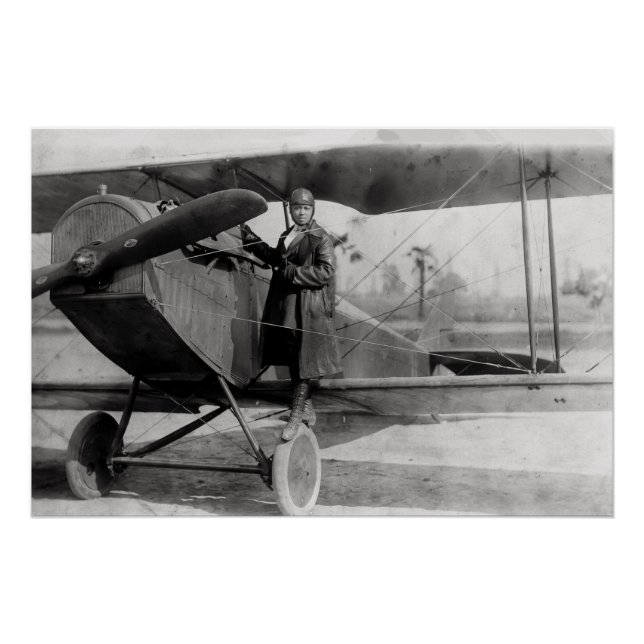 Póster Bessie Coleman y su avión, 1922 (Anverso)