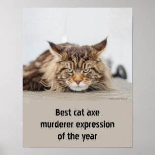 Póster Best cat axe murderer expression