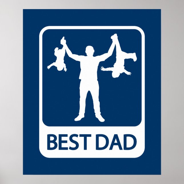 Póster Best Dad Poster / Print - Father with Kids (Frente)
