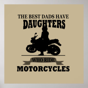 Póster best dads daughter ride motorcycle