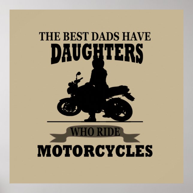 Póster best dads daughter ride motorcycle (Frente)