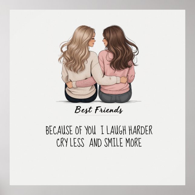 Póster Best Friends Back View Hair & Outfit Poster (Frente)