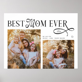 Póster Best Mom Ever Photos Heart Mothers Day Gifts