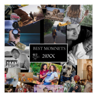 Póster Best Moments New Year Photo Collage