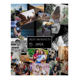 Póster Best Moments  New Year Photo Collage 