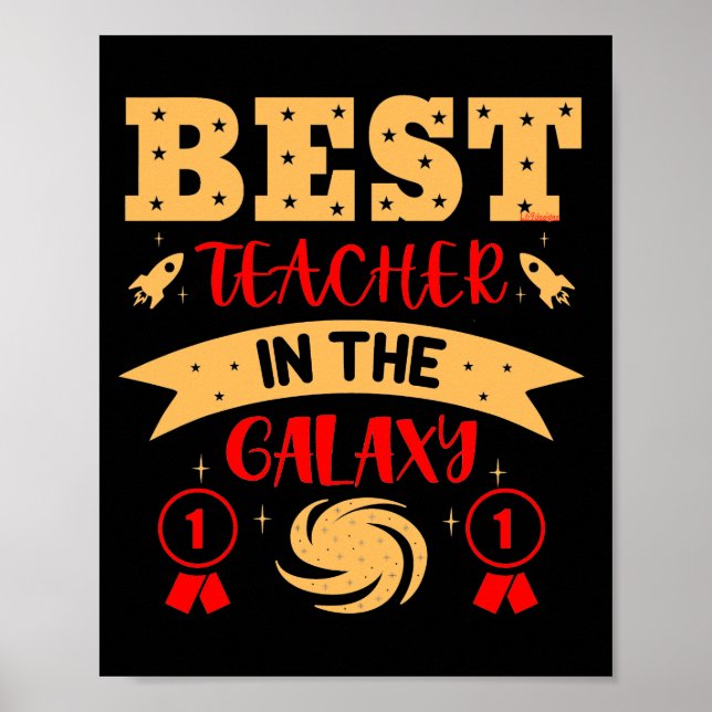 Póster BEST TEACHER IN THE GALAXY funny cute              (Frente)