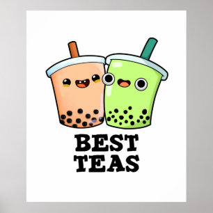 Póster Best Teas Funny Besties Boba Tea PUn