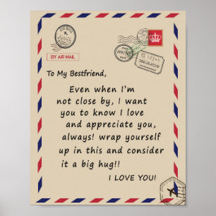 Póster Bestfriend Gift   A Mi Mejor Amigo Te Amo