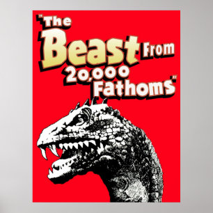 Póster Bestia De 20000 Fathoms Rhedosaurus Dinosaur Tri