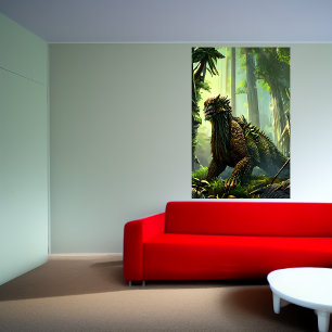 Póster Bestia de fantasía de selva en la jungla   Poster 