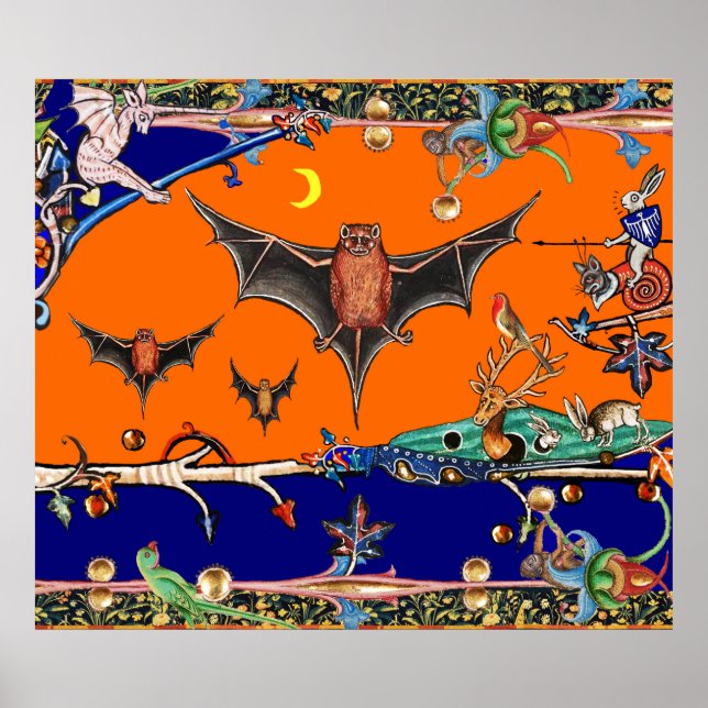 Póster BESTIARIO MEDIEVAL, BAÑO DE VOLACIÓN Naranja ANIMA (Frente)