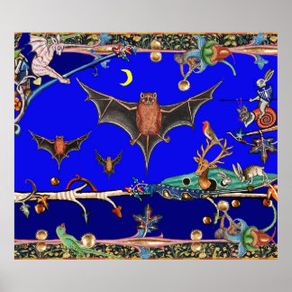 PÓSTER BESTIARIO MEDIEVAL, BAÑOS DE VOLACIÓN ANIMALES FOR