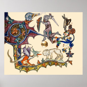 Póster BESTIARIO MEDIEVAL DE GUERRA Caracol vs Caballero,