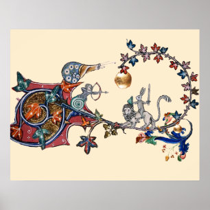 Póster BESTIARIO MEDIEVAL DE GUERRA Caracoles, Conejo Ase