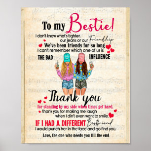 Póster Bestias  Carta A Mi Bestie Gracias