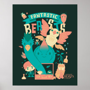 Póster Bestias Fantásticas personalizados Con Newt Scaman