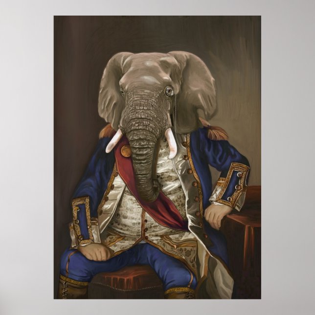 Póster Bestias nobles - Elefante Dandy (Frente)