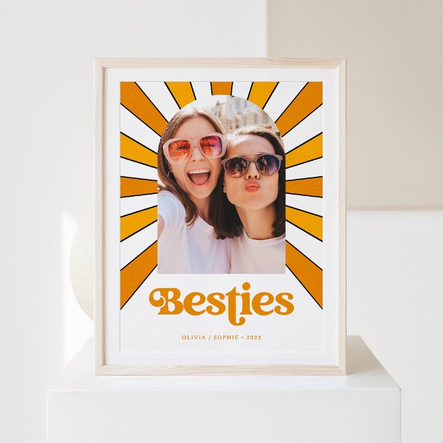 Póster Besties | Boho Retro Sun y Photo Best Friends (Subido por el creador)