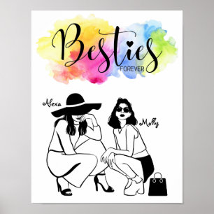 Póster Besties Forever Poster/Mejor Poster Amigo