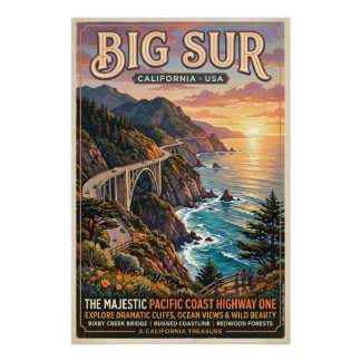Póster Besuchen Sie Big Sur, Kalifornien 