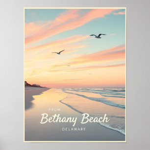 Póster Bethany Beach, Delaware – Paisajes de playa tranqu