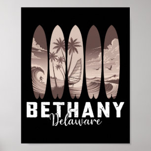 Póster Bethany Beach Delaware Tabla de Surf Hombres Mujer
